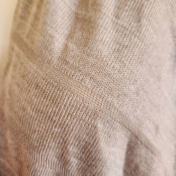 Calvin Klein osfm knit shadow stripe neutral tan shawl throw on lightweight blan - Picture 7 of 7